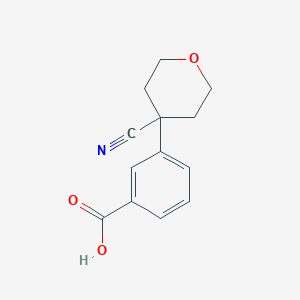 molecular formula C13H13NO3 B1508741 3-(4-Cyanotetrahydro-2H-pyran-4-yl)benzoic acid 