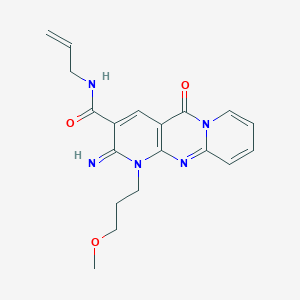 6-imino-7-(3-methoxypropyl)-2-oxo-N-prop-2-enyl-1,7,9-triazatricyclo[8.4.0.03,8]tetradeca-3(8),4,9,11,13-pentaene-5-carboxamide