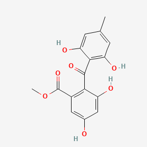 molecular formula C16H14O7 B15087455 Methyl 2-(2,6-dihydroxy-4-methylbenzoyl)-3,5-dihydroxybenzoate CAS No. 57459-06-0