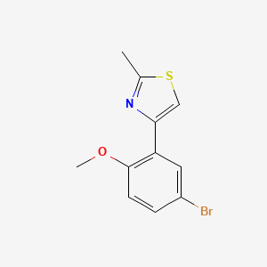 molecular formula C11H10BrNOS B15087470 4-(5-Bromo-2-methoxyphenyl)-2-methylthiazole 