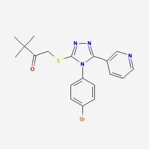 molecular formula C19H19BrN4OS B15087479 1-{[4-(4-bromophenyl)-5-(pyridin-3-yl)-4H-1,2,4-triazol-3-yl]sulfanyl}-3,3-dimethylbutan-2-one CAS No. 477329-71-8