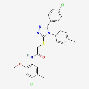 N-(4-chloro-2-methoxy-5-methylphenyl)-2-{[5-(4-chlorophenyl)-4-(4-methylphenyl)-4H-1,2,4-triazol-3-yl]sulfanyl}acetamide