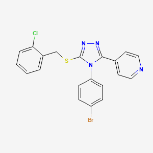 molecular formula C20H14BrClN4S B15087521 4-(4-(4-Bromophenyl)-5-((2-chlorobenzyl)thio)-4H-1,2,4-triazol-3-yl)pyridine CAS No. 477329-78-5