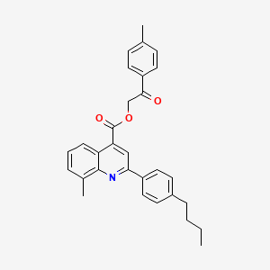 2-(4-Methylphenyl)-2-oxoethyl 2-(4-butylphenyl)-8-methyl-4-quinolinecarboxylate