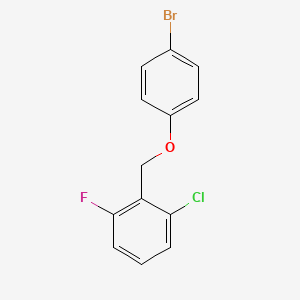 molecular formula C13H9BrClFO B15087542 2-((4-Bromophenoxy)methyl)-1-chloro-3-fluorobenzene 