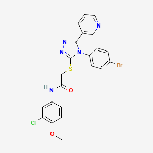 2-{[4-(4-bromophenyl)-5-(3-pyridinyl)-4H-1,2,4-triazol-3-yl]sulfanyl}-N-(3-chloro-4-methoxyphenyl)acetamide