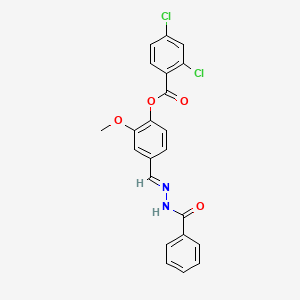 2-methoxy-4-{(E)-[2-(phenylcarbonyl)hydrazinylidene]methyl}phenyl 2,4-dichlorobenzoate