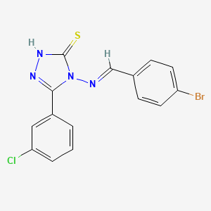 molecular formula C15H10BrClN4S B15087616 4-((4-Bromobenzylidene)amino)-3-(3-chlorophenyl)-1H-1,2,4-triazole-5(4H)-thione CAS No. 478255-06-0