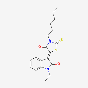 5-(1-Ethyl-2-oxoindolin-3-ylidene)-3-hexyl-2-thioxothiazolidin-4-one