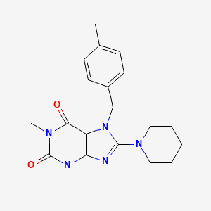 molecular formula C20H25N5O2 B15087651 1,3-Dimethyl-7-(4-methylbenzyl)-8-(piperidin-1-yl)-1H-purine-2,6(3H,7H)-dione CAS No. 332904-78-6