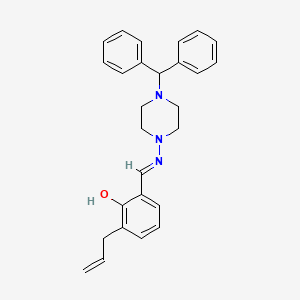 molecular formula C27H29N3O B15087667 2-Allyl-6-(((4-benzhydryl-1-piperazinyl)imino)methyl)phenol 