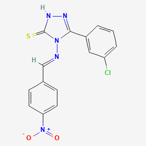 molecular formula C15H10ClN5O2S B15087723 5-(3-Chlorophenyl)-4-((4-nitrobenzylidene)amino)-4H-1,2,4-triazole-3-thiol CAS No. 478255-18-4