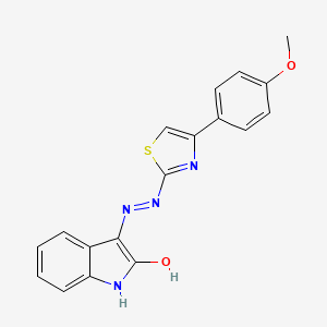 (3E)-3-{2-[4-(4-methoxyphenyl)-1,3-thiazol-2-yl]hydrazinylidene}-3H-indol-2-ol