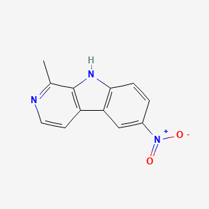 molecular formula C12H9N3O2 B15087754 9H-Pyrido(3,4-b)indole, 1-methyl-6-nitro- CAS No. 38314-91-9