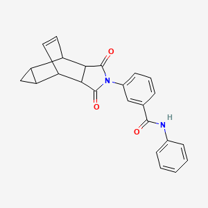 molecular formula C24H20N2O3 B15087761 3-(1,3-dioxooctahydro-4,6-ethenocyclopropa[f]isoindol-2(1H)-yl)-N-phenylbenzamide 