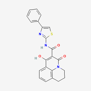 1-hydroxy-3-oxo-N-(4-phenylthiazol-2-yl)-3,5,6,7-tetrahydropyrido[3,2,1-ij]quinoline-2-carboxamide