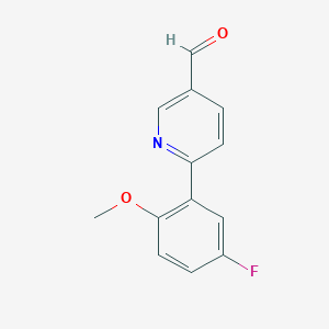 molecular formula C13H10FNO2 B15087801 6-(5-Fluoro-2-methoxyphenyl)nicotinaldehyde 