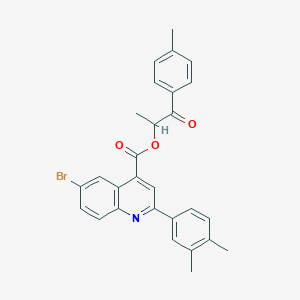 1-Oxo-1-(p-tolyl)propan-2-yl 6-bromo-2-(3,4-dimethylphenyl)quinoline-4-carboxylate