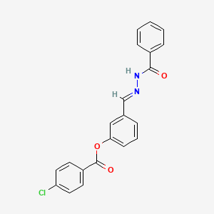 molecular formula C21H15ClN2O3 B15087836 3-(2-Benzoylcarbohydrazonoyl)phenyl 4-chlorobenzoate CAS No. 402723-02-8