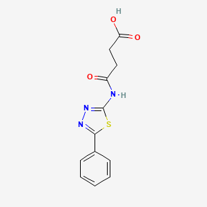 molecular formula C12H11N3O3S B15087890 4-Oxo-4-((5-phenyl-1,3,4-thiadiazol-2-YL)amino)butanoic acid 