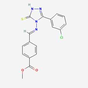 molecular formula C17H13ClN4O2S B15087898 Methyl 4-(((3-(3-chlorophenyl)-5-thioxo-1H-1,2,4-triazol-4(5H)-yl)imino)methyl)benzoate CAS No. 478254-79-4