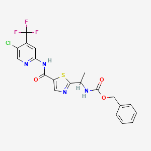 molecular formula C20H16ClF3N4O3S B1508792 Benzyl (1-(5-((5-chloro-4-(trifluoromethyl)pyridin-2-yl)carbamoyl)thiazol-2-yl)ethyl)carbamate CAS No. 1095823-54-3