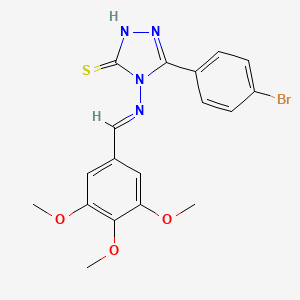 5-(4-bromophenyl)-4-{[(E)-(3,4,5-trimethoxyphenyl)methylidene]amino}-4H-1,2,4-triazole-3-thiol