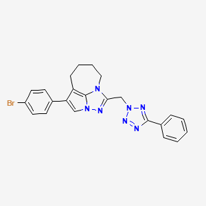 molecular formula C23H20BrN7 B15087946 4-(4-bromophenyl)-1-[(5-phenyl-2H-tetrazol-2-yl)methyl]-5,6,7,8-tetrahydro-2,2a,8a-triazacyclopenta[cd]azulene 