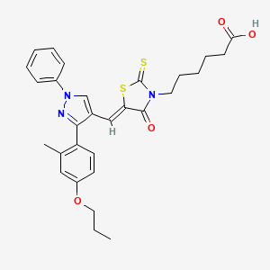 6-((5Z)-5-{[3-(2-Methyl-4-propoxyphenyl)-1-phenyl-1H-pyrazol-4-YL]methylene}-4-oxo-2-thioxo-1,3-thiazolidin-3-YL)hexanoic acid