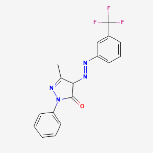 molecular formula C17H13F3N4O B15087998 3-Methyl-1-phenyl-4-((3-(trifluoromethyl)phenyl)diazenyl)-1H-pyrazol-5(4H)-one CAS No. 20124-87-2