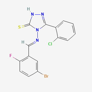 molecular formula C15H9BrClFN4S B15088040 4-((5-Bromo-2-fluorobenzylidene)amino)-3-(2-chlorophenyl)-1H-1,2,4-triazole-5(4H)-thione CAS No. 478254-49-8