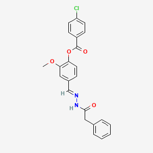 2-methoxy-4-{(E)-[(phenylacetyl)hydrazono]methyl}phenyl 4-chlorobenzoate