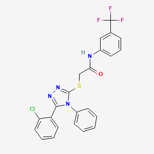 molecular formula C23H16ClF3N4OS B15088131 2-{[5-(2-chlorophenyl)-4-phenyl-4H-1,2,4-triazol-3-yl]sulfanyl}-N-[3-(trifluoromethyl)phenyl]acetamide 