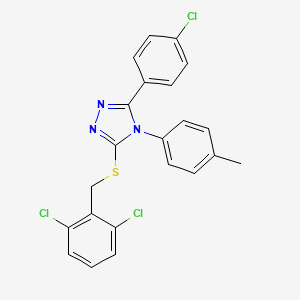 3-(4-Chlorophenyl)-5-((2,6-dichlorobenzyl)thio)-4-(p-tolyl)-4H-1,2,4-triazole