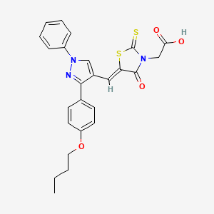 [(5Z)-5-{[3-(4-butoxyphenyl)-1-phenyl-1H-pyrazol-4-yl]methylidene}-4-oxo-2-thioxo-1,3-thiazolidin-3-yl]acetic acid