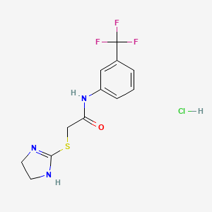 molecular formula C12H13ClF3N3OS B15088201 2-((4,5-dihydro-1H-imidazol-2-yl)thio)-N-(3-(trifluoromethyl)phenyl)acetamide hydrochloride 