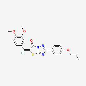 molecular formula C22H21N3O4S B15088241 (5E)-5-(3,4-dimethoxybenzylidene)-2-(4-propoxyphenyl)[1,3]thiazolo[3,2-b][1,2,4]triazol-6(5H)-one 