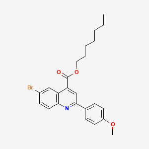 Heptyl 6-bromo-2-(4-methoxyphenyl)quinoline-4-carboxylate