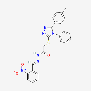 2-{[5-(4-methylphenyl)-4-phenyl-4H-1,2,4-triazol-3-yl]sulfanyl}-N'-[(E)-(2-nitrophenyl)methylidene]acetohydrazide