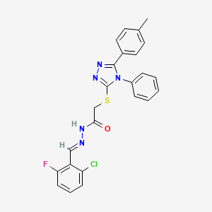 N'-[(E)-(2-chloro-6-fluorophenyl)methylidene]-2-{[5-(4-methylphenyl)-4-phenyl-4H-1,2,4-triazol-3-yl]sulfanyl}acetohydrazide