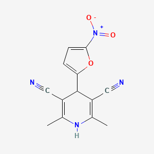 molecular formula C13H10N4O3 B15088404 2,6-Dimethyl-4-(5-nitrofuran-2-yl)-1,4-dihydropyridine-3,5-dicarbonitrile CAS No. 343587-79-1