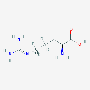 molecular formula C6H14N4O2 B15088413 (2S)-2-amino-4,4,5,5-tetradeuterio-5-(diaminomethylideneamino)(513C)pentanoic acid 