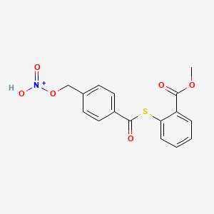 Hydroxy-[[4-(2-methoxycarbonylphenyl)sulfanylcarbonylphenyl]methoxy]-oxoazanium