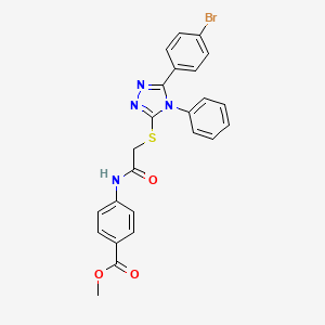 molecular formula C24H19BrN4O3S B15088548 methyl 4-[({[5-(4-bromophenyl)-4-phenyl-4H-1,2,4-triazol-3-yl]sulfanyl}acetyl)amino]benzoate 