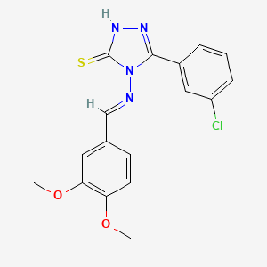 5-(3-Chlorophenyl)-4-((3,4-dimethoxybenzylidene)amino)-4H-1,2,4-triazole-3-thiol