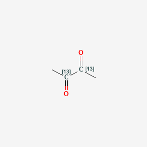 molecular formula C4H6O2 B15088582 (2,3-13C2)butane-2,3-dione 