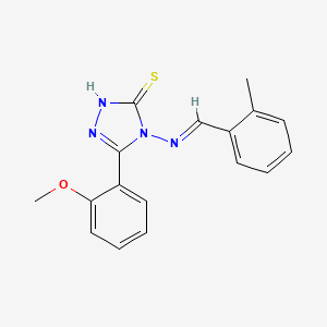 molecular formula C17H16N4OS B15088599 5-(2-Methoxyphenyl)-4-((2-methylbenzylidene)amino)-4H-1,2,4-triazole-3-thiol CAS No. 478257-52-2