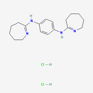 molecular formula C18H28Cl2N4 B15088644 N,N'-di(3,4,5,6-tetrahydro-2H-azepin-7-yl)benzene-1,4-diamine dihydrochloride 