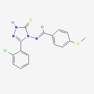 3-(2-Chlorophenyl)-4-((4-(methylthio)benzylidene)amino)-1H-1,2,4-triazole-5(4H)-thione