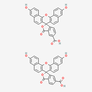 molecular formula C58H32O14 B15088739 7',19'-dihydroxy-1-oxospiro[2-benzofuran-3,13'-2-oxapentacyclo[12.8.0.03,12.04,9.017,22]docosa-1(14),3(12),4(9),5,7,10,15,17(22),18,20-decaene]-5-carboxylic acid;7',19'-dihydroxy-3-oxospiro[2-benzofuran-1,13'-2-oxapentacyclo[12.8.0.03,12.04,9.017,22]docosa-1(14),3(12),4(9),5,7,10,15,17(22),18,20-decaene]-5-carboxylic acid 